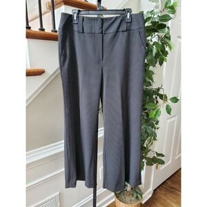 International Concepts Womens Black Stiped Polyester Mid Rise Dress Pant Size 14